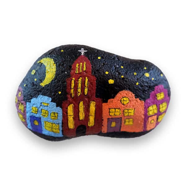 Een van mijn happy stone voorbeelden zonder poppetjes, deze is met de domtoren in Utrecht