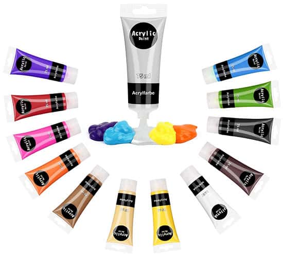 Ratel acrylverfset, 12 tubes met 75 ml.